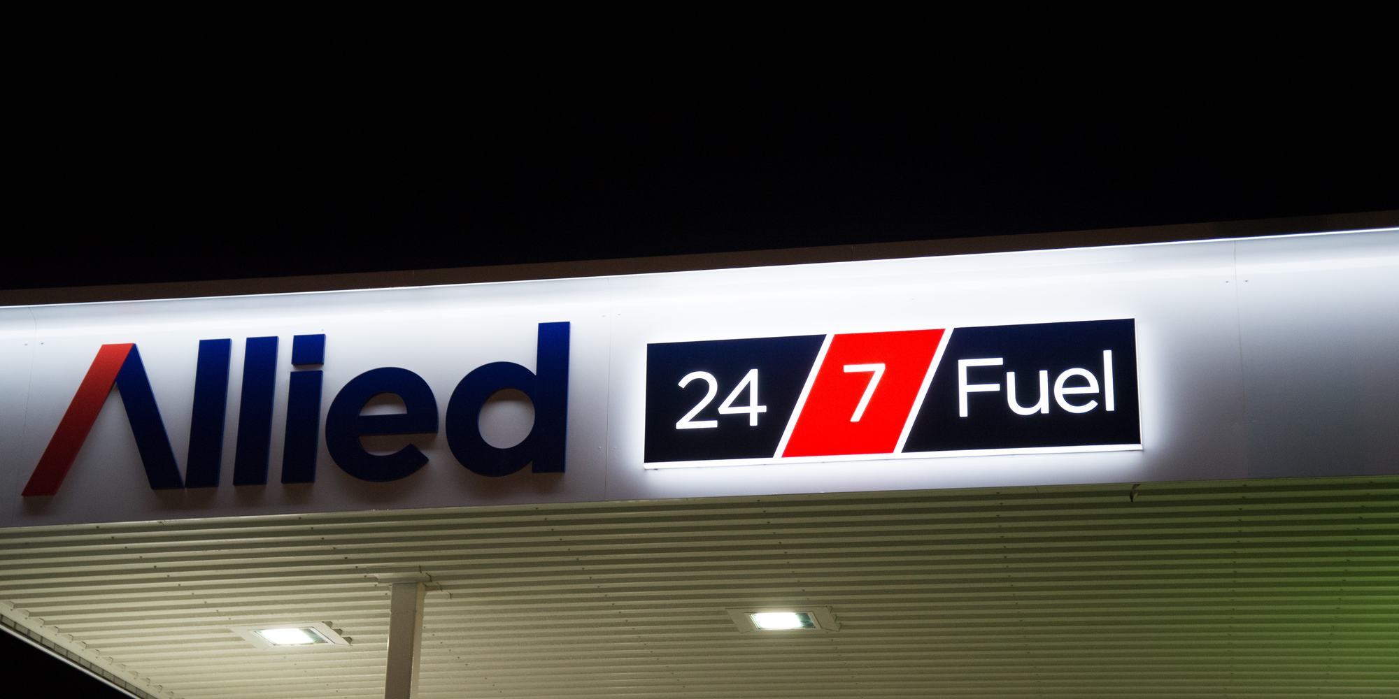 Illuminated forecourt signage, Allied 24/7 Fuel